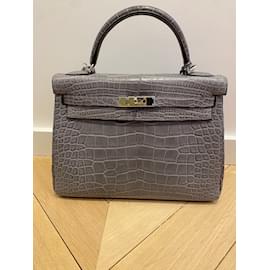 Hermès-HERMES  Handbags T.  Exotic leathers-Grey