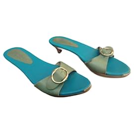 Yves Saint Laurent-mules vintage Yves Saint Laurent Rive Gauche p 38-Turchese