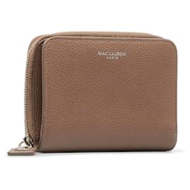 Saint Laurent-Saint Laurent Brown Leather Small Wallet-Brown,Dark brown