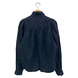Isabel Marant-****ISABEL MARANT Marineblaue Bluse mit langen, voluminösen Ärmeln-Marineblau