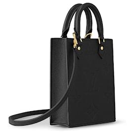 Louis Vuitton-LV Petit Sac Plat cuero negro nuevo-Negro