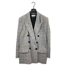 ****ISABEL MARANT ETOILE Checked lined Breasted Blazer Grey