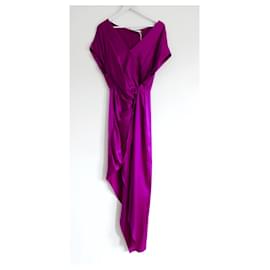 Autre Marque-Michelle Mason magenta silk dress-Pink