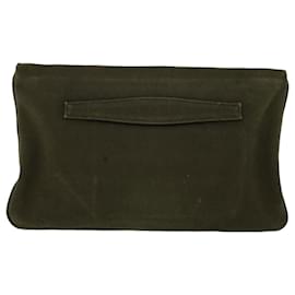 Prada-PRADA Bijoux Clutch Bag Canvas Khaki Auth 45820-Khaki
