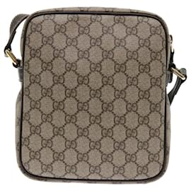 Gucci-GUCCI GG Canvas Shoulder Bag PVC Leather Beige 233268 Auth tb745-Beige
