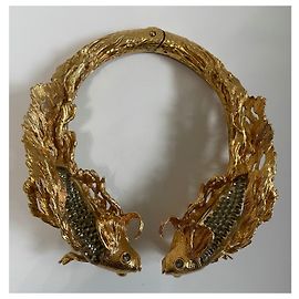 Alexander Mcqueen Tour de cou poisson tropical/Collier Doré