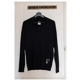 Chanel-Chanel Men's Sweater in Wool and Cotton-Black