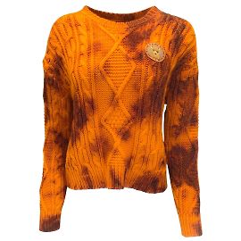 Alanui Rust Orange Multi Piedras Rojas Fisherman Tie Dye Pullover Orange