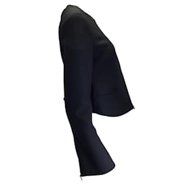 The row-Schwarze Saori-Jacke mit durchgehendem Reißverschluss von The Row aus technischem Stretchmaterial mit Seidenfutter-Schwarz