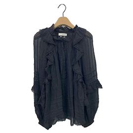 ****ISABEL MARANT ETOILE Camicetta a maniche lunghe con volant nera Nero