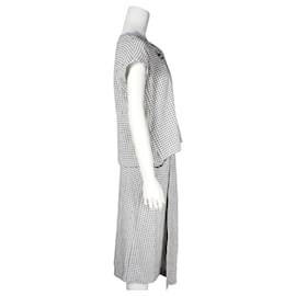 Autre Marque-White Checked Top and Skirt Set-White