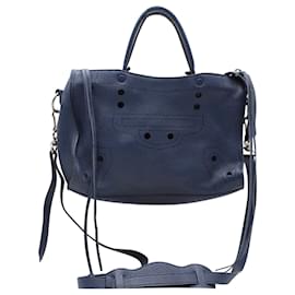 Balenciaga-Blue Blackout City Bag Small-Blue