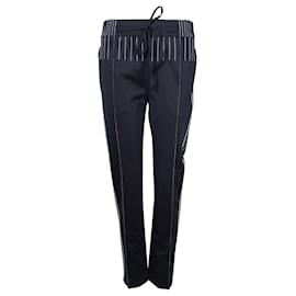 Valentino-Navy Blue Pants with White Straps-Blue,Navy blue