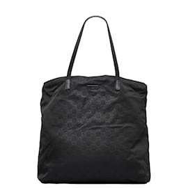 Gucci-Gucci GG Nylon Tote Bag Canvas Tote Bag 295252 in Good condition-Black