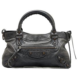 Bolsa de mão em couro Balenciaga First Verde