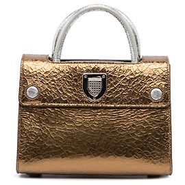 Dior Gold Mini Bolsa Diorever Metálica Dourado