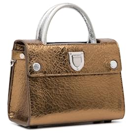 Dior-Dior Gold Mini Metallic Diorever Satchel-Golden
