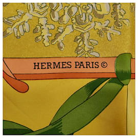 Hermès-Hermes Yellow Neige dAntan Silk Scarf-Yellow
