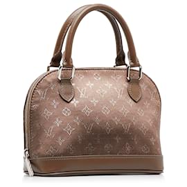 Louis Vuitton-Louis Vuitton Brown Monogram Satin Mini Alma-Brown