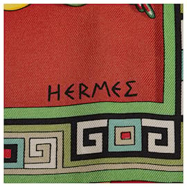 Hermès-Hermes Green Musique des Dieux Silk Scarf-Green