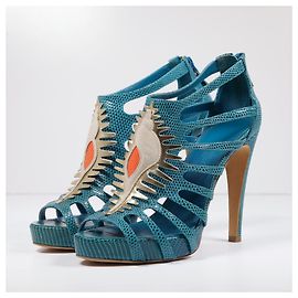 Hermès Incroyables talons de lézard naturels Hermes Multicolore