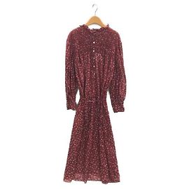 ****ISABEL MARANT ETOILE Vestido largo floral de manga larga Roja