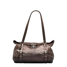 Prada-Vitello Lux Foldover Handbag BR3901-Brown