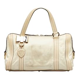 Gucci-Sac à main en cuir Gucci Duchessa Boston Bag 181487 en bon état-Blanc