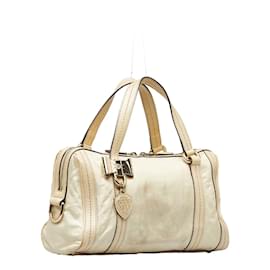 Gucci-Gucci Leder Duchessa Boston Tasche Lederhandtasche 181487 in gutem Zustand-Weiß