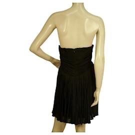 Alexander Mcqueen-Alexander McQueen Black Draped Strapless Satin Mini dress size 44-Black