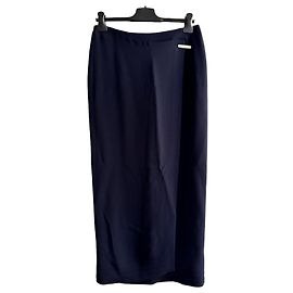Giorgio Armani Gonna lunga in crêpe di seta Blu scuro