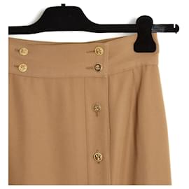 Chanel-1990s Camel Wool Wrap Skirt EN36/38-Caramel