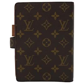 Louis Vuitton-LOUIS VUITTON Monogramm Agenda MM Tagesplaner Cover R20105 LV Auth 46292-Monogramm