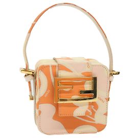 FENDI Mini Mamma Baguette Beutel Nylon Orange Auth 46674 Orange