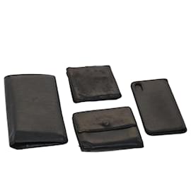 Louis Vuitton-Funda tipo cartera para iPhone LOUIS VUITTON Epi 4Establecer bs de autenticación LV negro6427-Negro