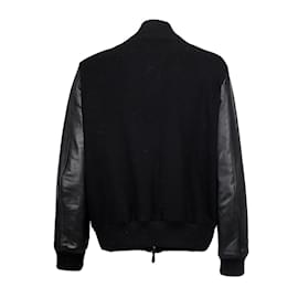 Balmain-Pierre Balmain Leather and Quilt Bomber Jacket-Black