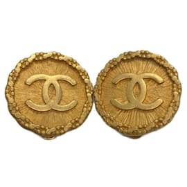 Chanel-***CHANEL  Coco Mark Round Earrings-Golden