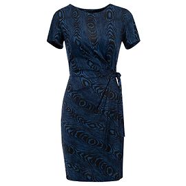 Diane Von Furstenberg Vestido cruzado simulado de seda con estampado abstracto Zoe de DvF Negro Azul