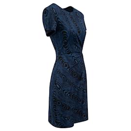 Diane Von Furstenberg-Vestido cruzado simulado de seda con estampado abstracto Zoe de DvF-Negro,Azul