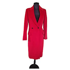 Reiss-Manteau en laine rouge Reiss-Rouge