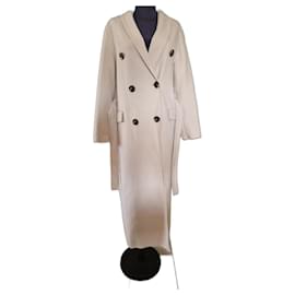 Massimo Dutti-Massimo Dutti abrigo de lana con forro y botones-Crudo