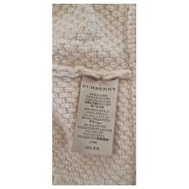 Burberry Brit-Giacca Burberry in maglia di lana ecrù-Crudo