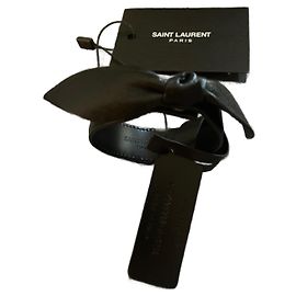 Saint Laurent bow leather bracelet black Black