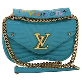 Louis Vuitton-LOUIS VUITTON New Wave Chain Bag PM Bag Turquoise Blue M51936 LV Auth 47934a-Other