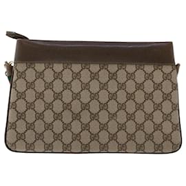 Gucci-GUCCI GG Canvas Web Sherry Line Shoulder Bag Beige Red 904.02.035.. auth 48148-Red,Beige