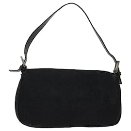 Fendi-FENDI Mamma Baguette Shoulder Bag Harako leather Black Auth fm2535-Black