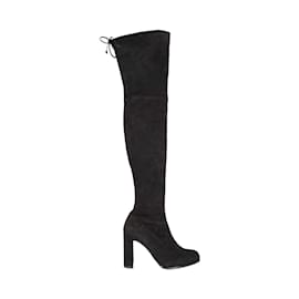 Stuart Weitzman-Stuart Weitzman Stivali sopra il ginocchio in pelle scamosciata-Nero