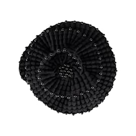 Autre Marque-Broche de flores com miçangas Matsuda-Preto