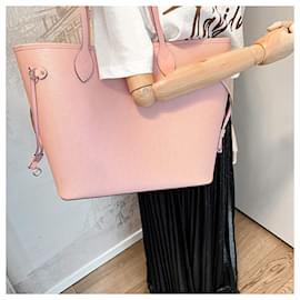 Louis Vuitton-Bolso shopper rosa de cuero Epi MM de Neverfull-Rosa