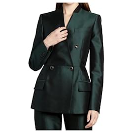 Givenchy-Jaqueta blazer de lã e seda verde garrafa Givenchy-Verde escuro